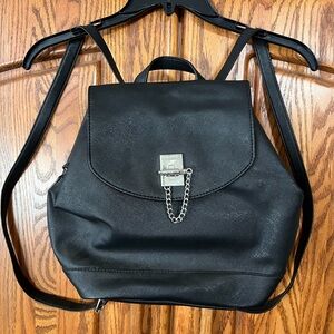 Nine West Black Backpack with Chain Detail